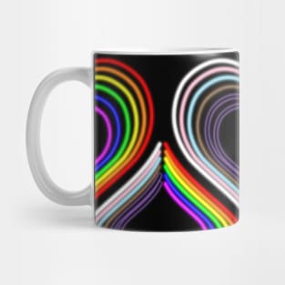 Progress Pride Neon Light Hearts Mug